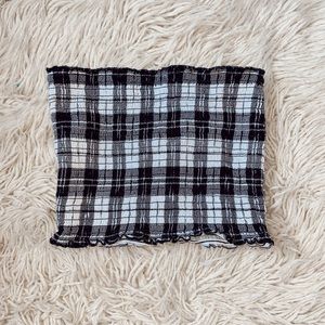Black and White Plaid Tube Top